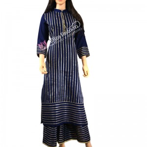 Rayon Palazzo Suit Gotta Lacework-XL-Navy Blue