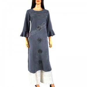 Woolen Swade Kurti Lacy-M-Grey