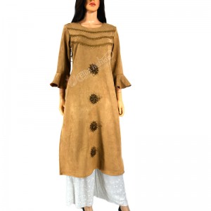 Woolen Swade Kurti Lacy-L-Wheat