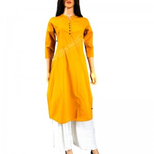 Cotton Kurti-M-Yellow
