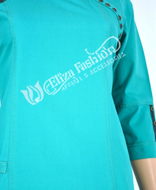 Cotton Kurti-M-Teal Blue