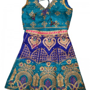 Chanderi Silk Lehenga Choli Embroidered- Shades Blue