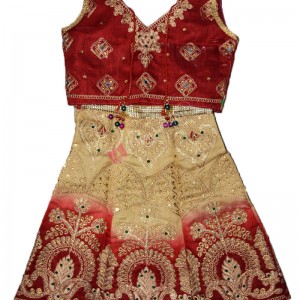 Chanderi Silk Lehenga Choli Embroidered- Maroon