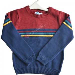 Boys Woolen Maroon and Navy Blue Sweater 5-6 Years