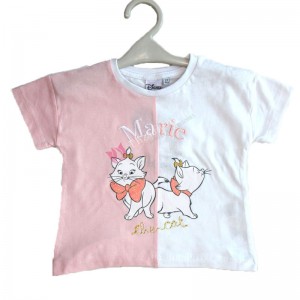 Girls 100% Cotton White and Light Pink T-Shirt 2-3 Years