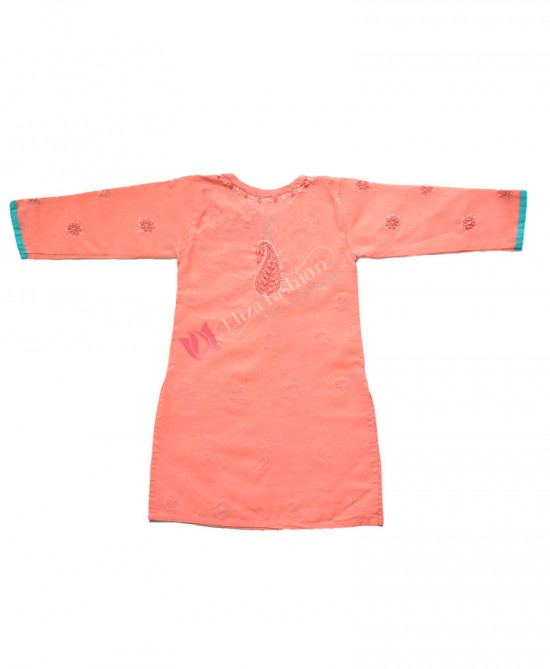 Rayon Kurti Chikan Ghara Suit Gajri Color
